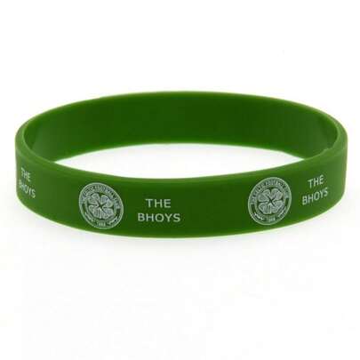 Celtic FC Official Silicone Wristband (Green) - 100% Silicone - (TA1282)