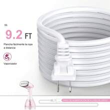 Alta potencia planchas de para ropa, (290 ml) de plancha de de gran capacidad, stand de plancha de mano para ropa, utilizado para eliminación de arrugas de tela rápida, steam brush - rosa - Ver 1