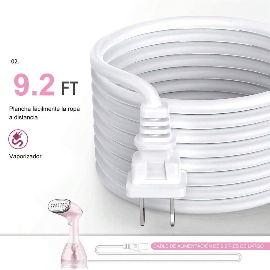 Alta potencia planchas de para ropa, (290 ml) de plancha de de gran capacidad, stand de plancha de mano para ropa, utilizado para eliminación de arrugas de tela rápida, steam brush - rosa - Ver 1