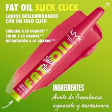 Professional Makeup, Fat Oil Slick Click, 2gr. Tono: Going Viral. Brillo de labios en barra, hidrata hasta por 12hrs, sensación no pegajosa, con infusión de aceite de aguacate, frambuesa y zarzamora. Fórmula vegana. - Prosperando - Ver 10