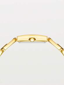 Anne Klein Đồng hồ nữ mạ vàng đính đá quý, đồng hồ đeo tay thạch anh hai tông màu thời trang, mặt số khảm xà cừ, đồng hồ đeo tay hình chữ nhật dành cho nữ, thích hợp để đeo hàng ngày, chống nước. - Vàng - Xem 4