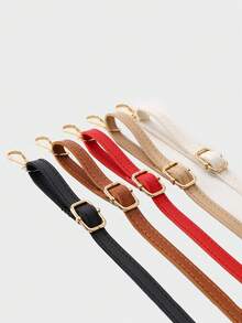 1pc PU Leather Casual Minimalist Solid Color Adjustable Bag Strap - Beige - View 6