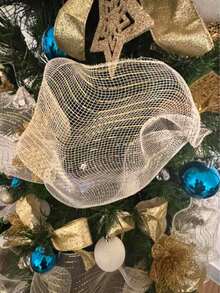 1/2Pcs Christmas Decorations 13 Types Of Net Ribbon 10 Yards Gold Polypropylene Mesh, DIY Wreath Bow Ribbon, Merry Christmas 2025 New Year Gift Wrapping Supplies Ribbon, Birthday Wedding Holiday Party Background Decorative Gauze, Christmas Tree Decoration, Wreaths, Stair Decoration Net Ribbon, Xmas Party Decor, Xmas Decor
