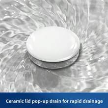 1 pieza Tapón de drenaje de fregadero con tapa de cerámica resistente (núcleo de latón) con cesta resistente a obstrucciones, adecuado para baño, cocina - Filtro de drenaje de bañera/ducha, atrapa pelos, tapón de drenaje fácil de instalar