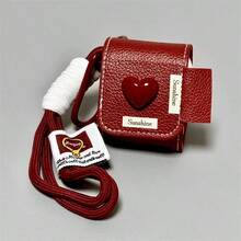 1pc Wine Red 3D Heart Shaped Protective Case For AirPods Pro 1/2/3/4 Bluetooth Earphones