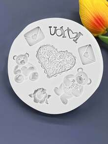 Cartoon Bear Modeling Silicone Mold Cartoon Chocolate Baking Fondant Kitchen Baking Mold - Multicolor - View 6