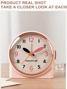 This 4.5-Inch Bedroom Music Alarm Clock Features Silent Operation And A Stylish Design That Easily Blends Into Your Bedroom, Office, Or Dorm Room, Making It The Perfect Addition To Any Space. It Features A Night Light And Snooze Function And Is Powered By Two AA Batteries (Batteries Not Included). - Multicolor - View 11