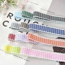 Gingham Plaid Ribbon - 58x20 Yards Polyester Checked Ribbon Wrapping, Flower Bouquets, Wreaths - Home Party Decor Ribbon Pink - Hồng + 5/8" - Xem 8