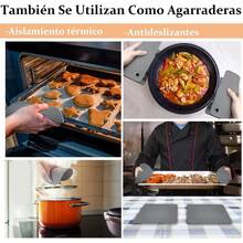 Ausein Salvamanteles de 4 Piezas, Salvamanteles de Silicona Antideslizantes, Multiusos, Calidad Alimentaria y Sin BPA, Porta Caliente para Mesa, para Ollas, Sartenes, Vajillas, Vasos y Platos (Gris) : Hogar y Cocina - gris - Ver 4