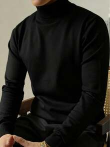 3pcs Men's Casual Comfortable Thermal Lined Turtleneck Sweaters, Slim Fit, Suitable For Indoor And Outdoor Activities, Can Be Gifted To Couples, 100% Polyester, Multiple Colors Available - Multicolor - View 4
