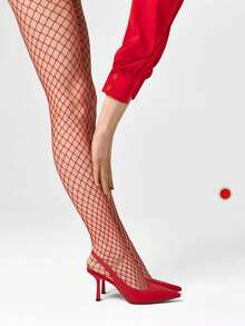 1pc Women's Plus Size Sexy Ripped Hollow Fishnet Pantyhose Tights, Sexy Ripped Hollow Pantyhose Stockings With Vintage Ripped Design, Suitable For Clubbing/Party/Daily Wear Christmas Gift