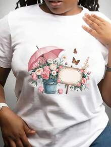 Curvy Confidence Crew: Camisetas de manga corta con estampado vibrante, tallas 0XL-5XL - blanco - Ver 4