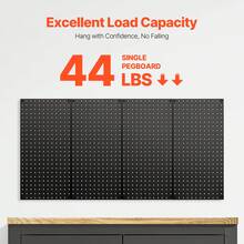 Metal Pegboard Panels, 24" X 12" Pegboard, 4 Panels, Heavy Duty Steel Peg Board Wall Organizer, For Living Room Garage Tool Storage Workbench Office Organization Craft Room Kitchen Home, Black - 24" x 12" 4 Panels - 查看 2