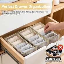 Cutie de depozitare pentru lenjerie intimă cu 1/3 bucăți, cu sertare și compartimente, genți de depozitare pentru garderobă, folosite pentru depozitarea hainelor și șosetelor, decorate cu material de plasă; Decorațiuni festive, decorațiuni pentru cameră, decorațiuni pentru casă, decorațiuni pentru dormitor, rochii, pantaloni, pantofi, blugi, cizme, fuste, dormitor, genți de depozitare, genți de depozitare, depozitare acasă