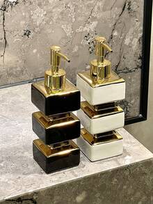 Kreatywna, unikalna, ceramiczna, czarno-biała butelka z dozownikiem mydła, wielokrotnego użytku butelka z pompką do łazienki w hotelu/domu, mydło w płynie, szampon, balsam, wielofunkcyjna