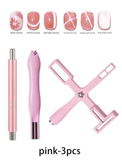 5-In-1 Cat Eye Magnetic Nail Art Kit, Cat Eye Gel Nail Polish, Magnetic Wand, Multi-Effect Salon Design DIY Tools Accessories