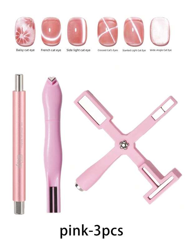 5-In-1 Cat Eye Magnetic Nail Art Kit, Cat Eye Gel Nail Polish, Magnetic Wand, Multi-Effect Salon Design DIY Tools Accessories