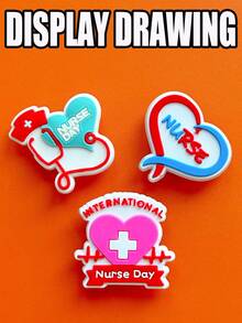 8 PCS Healthcare Love Series, Cartoon Medical Series Shoe Decorations, Nurse Uniform And Mask Shoe Accessories, Medical Kit Infusion Bags Ambulance Sandal Decorations, Suitable For Sandals, Garden Shoes, DIY Accessories, Party Gifts