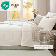 Plush Comforter Set, Flannel Velvet Comforter Sets 7 Pieces Bed In A Bag, Soft Warm Winter Bedding Set With Sheets, Pillowcases & Shams - 乳白色 - 查看 5