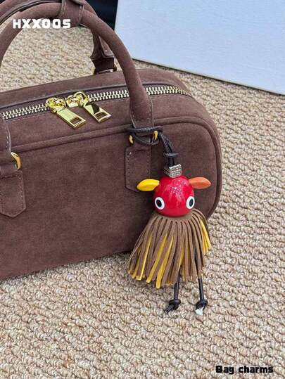 HXXOOS Y2K Cute Animal Bag Charm Keychain Kawaii Tassel Purse Charm Suede-Feel Lightweight Fits Tote/Shoulder/Backpack/Boston Bag Gift For Women/Girls Also Car Mirror Charm Car Accessories For Woman Gifts For Women Gifts For Men