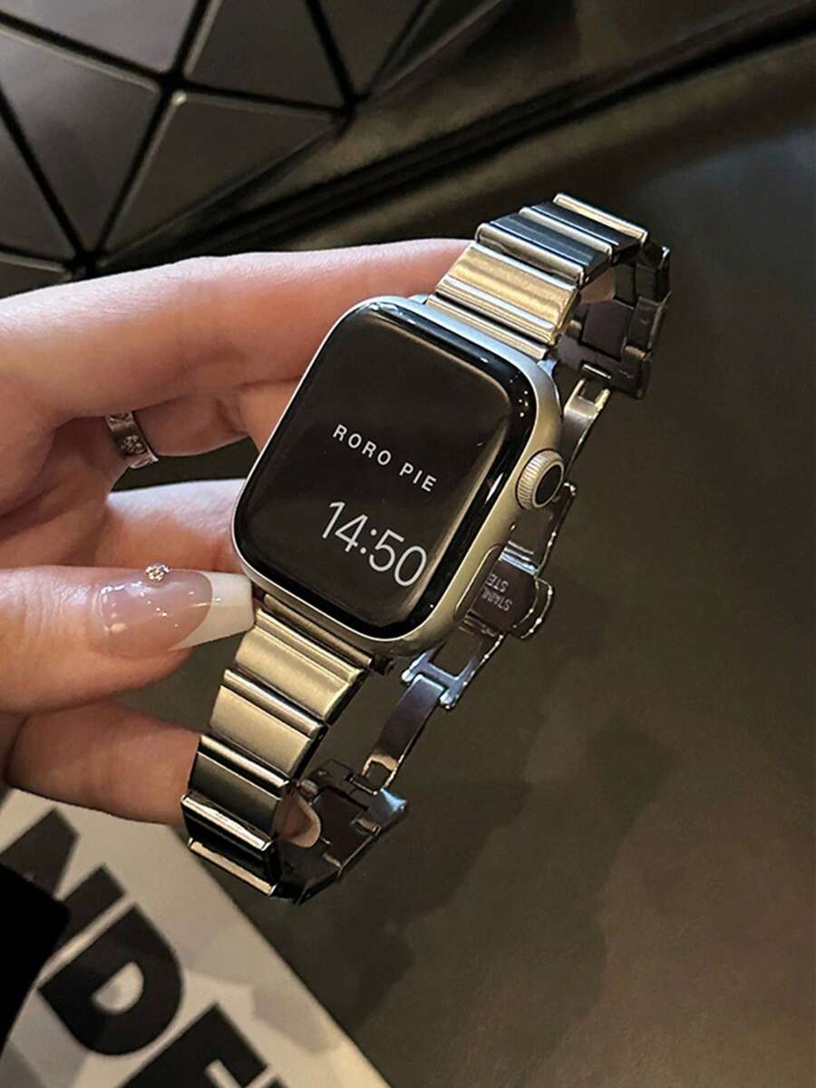 1条不对称金属表带，兼容 42mm、38mm、40mm、41mm、44mm、45mm、46mm、49mm直径，时尚智能手表替换表带，适用于Series Ultra2、Ultra SE2、SE 11、10、9、8、7、6、5、4、3、2、1，男女通用