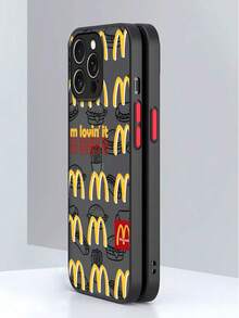 Phone Case For IPhone 11 12 13 14 15 16 Pro Max 14 Plus 15 Plus 16 Plus Complete Package Transparent Black Matte With McDonald's Pattern Funny Phone Case - 黑色 - 查看 7