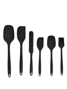6件套硅胶烘焙工具套装 - 耐热，可放入洗碗机清洗 - 包括长柄铲、普通铲、刮刀、油刷和蜂蜜勺 - 适用于感恩节、复活节、万圣节、圣诞节及各种场合 - 烘焙爱好者和家庭厨师的理想礼物，厨房必备烘焙工具 - 彩色 - 查看 15