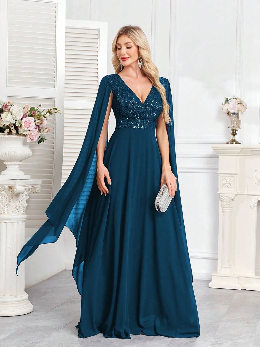 CEILIM Đầm maxi sang trọng đính hoa, hạt cườm và sequin, thắt eo và đuôi cá, kiểu dáng thanh lịch, thích hợp cho tiệc cưới, lễ tốt nghiệp và các dịp trang trọng khác vào mùa xuân.