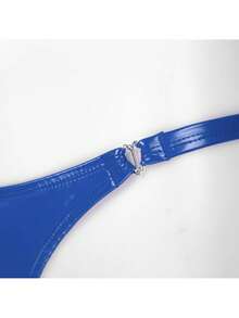 Womens  Metallic Micro Thongs Underwear Latex Panties Low Rise G-String Briefs Clubwear Womens Sexy Low Rise Micro Back G-String Thongs T-Back Tiny Panties Underwear Women's Metallic Shiny Low Rise G-String Thong Micro Panties Sexy Lingerie Underwear Clip Y Back Thong, Wet Look Thong G-String Thongs For Women Micro Thong Sexy Low Rise Leopard Print T-Back Thong Underwear Plus Size Women's Bikini - 藍色 - 查看 5