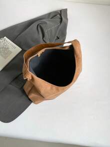 Borsa a tracolla da donna 2025 di moda, colore opaco, stile punk con borchie, borsa a spalla minimalista e di nicchia, grande capacità, elegante - Castano - Visualizzare 4