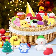 1/5/10/20pcs Christmas Mochi Soft Toys, Random Styles - Christmas Squishies, Suitable For Party Favors, Christmas Stocking Stuffers, Birthday Gifts, Classroom Rewards And Gift Bags