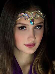 Accessories And Women's Belly Dance Headpiece, Fashionable Crystal Teardrop Forehead Chain, Headpiece Jewelry.