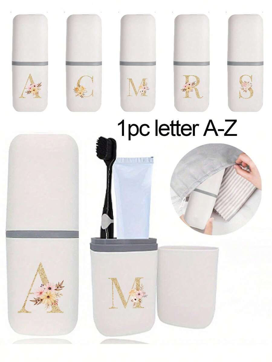 1 hộp đựng bàn chải đánh răng di động hình chữ cái A-Z, giúp giữ bàn chải đánh răng sạch sẽ và tiện lợi mang theo! Giá đựng bàn chải đánh răng du lịch, nắp cốc đựng bàn chải đánh răng di động, thích hợp cho du lịch, cắm trại, công tác và đi học, cốc đựng bàn chải đánh răng đa chức năng, cốc rửa tay du lịch, bộ đựng bàn chải đánh răng và đồ dùng vệ sinh cá nhân, hộp đựng đồ dùng vệ sinh cá nhân đơn giản, vật dụng cần thiết khi đi du lịch, phụ kiện phòng tắm, đồ dùng gia đình và đồ dùng lưu trữ (Màu trắng) - Nhiều màu - Xem 1