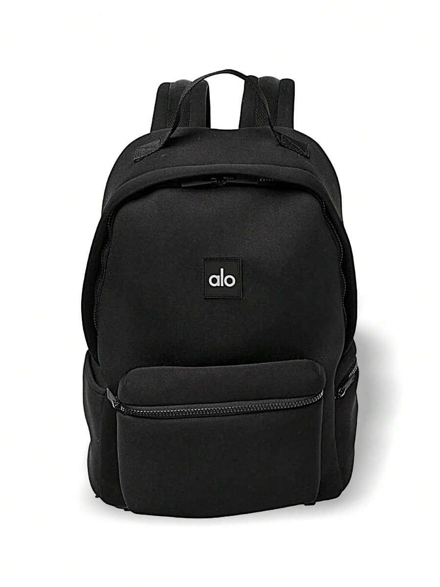 ALO Stow Women Outdoor Lightweight Backpack Portable Multiple Compartments Storage Shockproof Adjustable Straps Breathable Back Panel Skin-Friendly Easy Carry Versatile Gym Commuting Travel School Outing Shopping Daily Black A0481u-Black/Silver - black - View 1