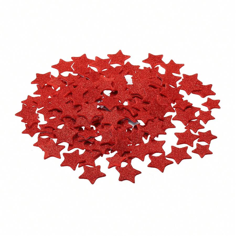 Foam Stickers, EVA Self Adhesive Glitters Foam Shape Sticker Craft Supplies For Scrapbook Card DIY Making Home Decor - 紅色五角星款300個 - 查看 1
