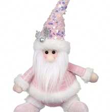 1pc New Christmas Sitting Plush Doll Santa Claus, Snowman, Reindeer, Pink Stuffed Doll, Ideal Gift For Girls, Best Friends, Lovers, Christmas Decoration