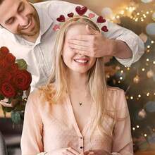 Cerchietto con cuori dorati glitterati, decorazione a cuori rossi e rosa XOXO, accessorio per capelli dolce per feste di San Valentino, bellezza, cerchietto per capelli - Multicolore - Visualizzare 2