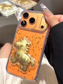 1 Stück 3D Tropfkleber funkelnde rosa Kirsche Handyhülle geeignet für 13/iPhone16Promax/12/11/15/14pro/17promax, rutschfest und stoßfest, Frauen Handyschutzhülle