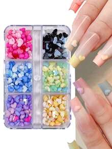 240 chiếc/hộp, 6 màu macaron, phụ kiện trang trí móng tay hình trái tim bằng nhựa, phụ kiện DIY đa chức năng, thích hợp cho móng tay, giày dép, quần áo, túi xách, đồ thủ công và ốp điện thoại - Trang trí trái tim màu hồng và trắng bóng, dụng cụ làm móng | Trang trí móng DIY | Bề mặt bóng, trang sức móng tay - Nhiều màu - Xem 3