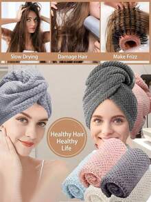 Ultra Soft Ultra-Fine Fiber Towel - Quick Drying, Super Absorbent, Suitable For Women And Girls, Gently Caring For Curly Or Damaged Hair, Solid Color Bath Accessories Hat, Shower Cap, Hair Salon Hair Products And Accessories
