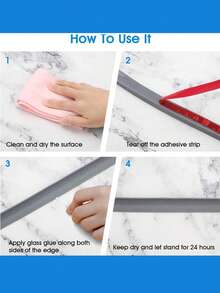 干湿分离阻隔条、浴室硅胶止水条、洗碗池边挡水条、淋浴房挡水条、浴室配件 - 彩色 - 查看 7