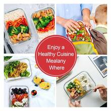22oz Glass Meal Prep Containers 10 Pack, Airtight Food Storage Containers With Lids,Glass Lunch Containers For Microwave, Freezer, Dishwasher - Red - As Picture/K - View 5