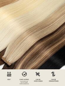 Tóc nối may thủ công, 100% tóc thật Remy, tóc thẳng, tóc nối hai lớp, nhiều màu sắc để lựa chọn. - Nhiều màu - Xem 8