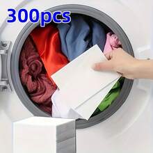 300pcs, Laundry Color- Sheets, Prevents Clothes From Bleeding, Adsorbs Colors Dropped During Washing, Stain Transfer Protection, Odorless, Suitable For Home And Commercial, Washers, Fine Fabrics, Red, Blue, Black Clothes Protect Back To School