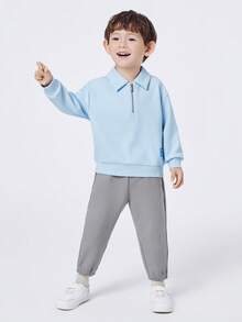 Balabala Kids 2 Pieces Set 2025 Fall New Sporty Casual Comfortable - Blue Tint - View 2