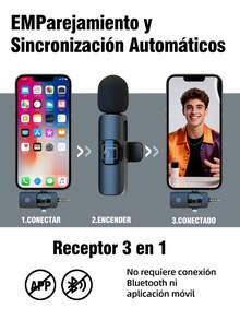 3 In 1 Wireless Lavalier Microphone For Phone/IOS/IPad/Android/PC/Phone, With Noise Reduction, Plug & Play, 2 Pack Lavalier Microphone For Video Recording, Teaching, Interviews, Podcast And Vlog - Black - View 3