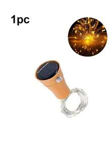 Luces de cadena con forma de corcho para botellas de vino, alimentadas por energía solar, de alambre de cobre, adecuadas para bodas, Navidad, decoración de exteriores, jardín y césped, con luz cálida/blanca/de color