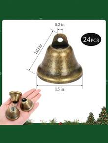 12 buc clopoței din alamă antică, clopoței din bronz, clopoței vintage (4,3 x 3,8 cm), culoare alamă - mini brelocuri vintage pentru uși de nuntă/zgarzi pentru câini, decor de Crăciun, Halloween, artizanat DIY (animale de companie) - Multicolor - Vizualizare 8
