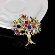 1 pieza Broche de árbol de Navidad con brillantes de rhinestone, una elección perfecta para agregar un ambiente festivo a cualquier atuendo. Esencial para combinar con bolsos y ropa. Color de rhinestone aleatorio y colorido - Multicolor - Ver 7