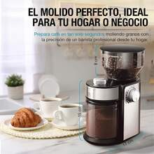 CASA LITUS Molino de Café Eléctrico Profesional 200gr, Moledor de Café en Grano 18 Niveles de Molienda: Espresso, Prensa Francesa, Cafetera, Cafetera Italiana (Moka), Cuchillas de Acero Inoxidable - 1 - Ver 7